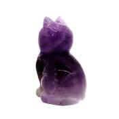 Gemstone Carving Of A Cat (Large Size) In Amethyst.   SPR16934POL