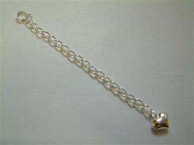 STERLING SILVER EXTENSION CHAIN FEATURING HEAR AT THE END. 65MM LONG. 230278