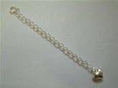 STERLING SILVER EXTENSION CHAIN FEATURING HEAR AT THE END. 65MM LONG. 230278