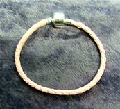 WOVEN LEATHER 7.5" PANDORA STYLE BRACELET FOR CHARM BEADS. 36170323
