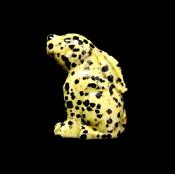'MOON HARE' CARVING IN DALMATION JASPER.   SP12849POL