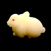 CARVING OF A RABBIT IN WHITE JADE.   SP13284POL