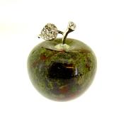 CARVING OF AN APPLE IN DRAGON'S BLOOD JASPER.   SP13891POL