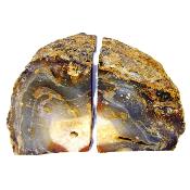 Pair Of Agate Polished Face Split Nodule Bookends.   SP16602SLF