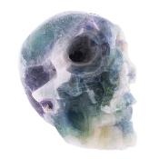 Gemstone Skull Carving In Purple/ Green Fluorite.   SP17111POL