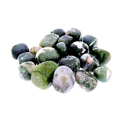 MOSS AGATE POLISHED TUMBLE STONES A GRADE, (500g BAG).   SPR14542WHA