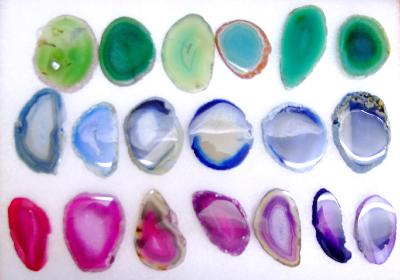 Agate Polished Slices (50 Pack) In Various Colours.   SPR16890WH 