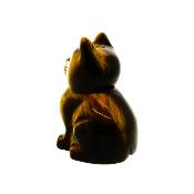 Gemstone Carving Of A Cat (Large Size) In Tiger's Eye.   SPR16938POL