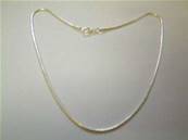 16" SILVER PLATED SNAKE CHAIN WITH LOBSTER CLASP. 160R