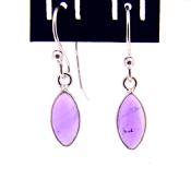 Catseye pendant style Earrings in 925 Silver with Amethyst dome polished cabochon stones.   22100A
