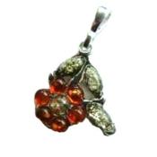 TWO COLOUR AMBER FLOWER PENDANT.    BM2H044002