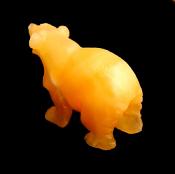 CARVING OF A BEAR IN CALCITE.   SP11983POL