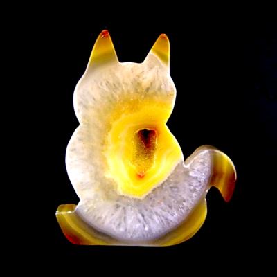 Agate Fully Polished Slice Specimen In Shape Of A Cat.   SP15461POL