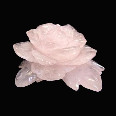 Rose Flower Carving In Rose Quartz.   SP16386SLF