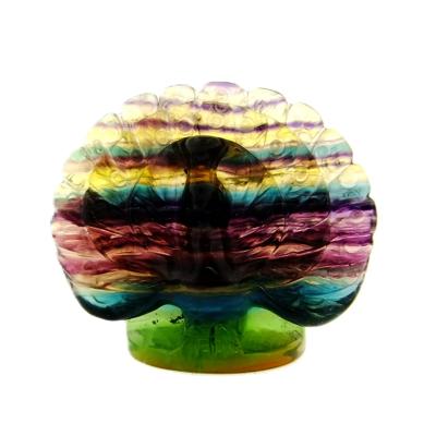 Carving Of A Peacock In Rainbow Fluorite.   SP16840POL