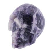 Gemstone Skull Carving In Purple/ Green Fluorite.   SP17109POL