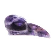 Raven Skull Carving In Chevron Amethyst.   SP17198POL