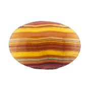 Polished Oval Palm Stone In Yellow Banded Fluorite.   SP17594POL
