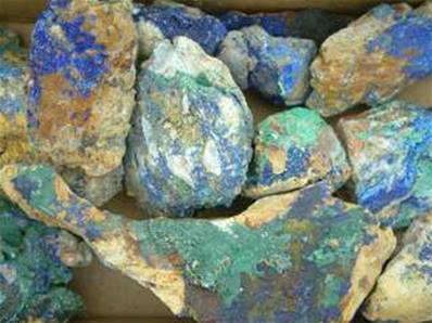AZURITE / MALACHITE WHOLESALE TRAY LOT. SP628WH