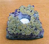 AMETHYST DRUZE SINGLE CANDLE TEA LIGHT HOLDER. SP8396SHLF