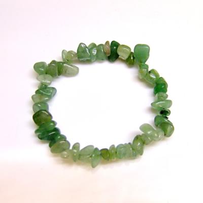 ELASTICATED GREEN AVENTURINE CRYSTAL CHIP BRACELET 10 PACK.   SPR15165BRWH