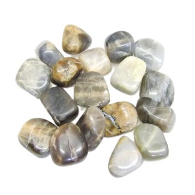 Black/ Grey Moonstone Polished Tumble Stones (Size 3).   SPR15745WH