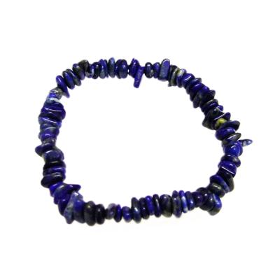 10 PACK Elasticated Lapis Lazuli Crystal Chip Bracelet.   SPR16171WH