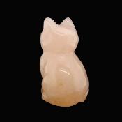 Gemstone Carving Of A Cat (Large Size) In Rose Quartz.   SPR16931POL