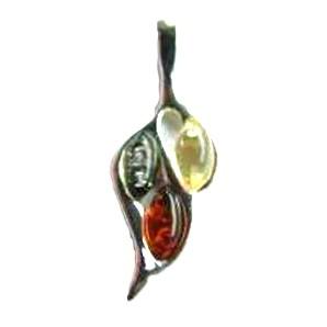THREE COLOUR AMBER PENDANT- LEAF STYLE BM2H014002