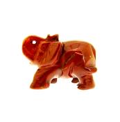 CARVING OF AN ELEPHANT IN RED JASPER.   SP12791POL