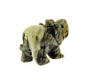 CARVING OF AN ELEPHANT IN PICASSO JASPER.   SP12793POL
