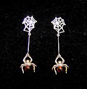 925 SILVER DESIGNER EARRINGS WITH BALTIC AMBER.   SP13029EA