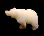 CARVING OF A BEAR IN WHITE JADE.   SP13285POL