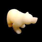 CARVING OF A BEAR IN WHITE JADE.   SP13285POL