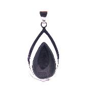 One off pendant featuring a teardrop shaped cabochon in Hypersthene with 925 Silver setting and bail.   SP17068PEND 