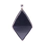 Unique 925 Silver designer pendant featuring a faceted diamond-shaped cabochon in Black Onyx.   SP2547PEND