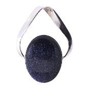 925 Silver pendant featuring a single oval shaped cabochon in Blue Goldstone.   SP4183PEND