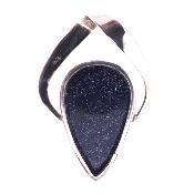 925 Silver one off pendant featuring a teardrop-shaped cabochon in Blue Goldstone.   SP4184PEND