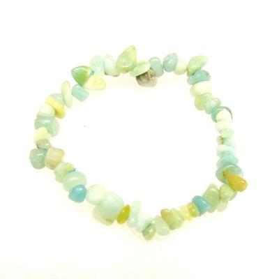 ELASTICATED CHINESE AMAZONITE CRYSTAL CHIP BRACELET 10 PACK.   SPR16157BRWH