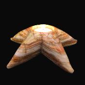 Star Fish Carving Single Hole Tea Light Holder In Onyx.   SPR17246POL