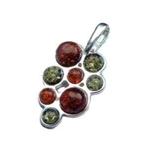 TWO COLOUR AMBER PENDANT- GRAPE STYLE.    BM2G041002
