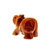 CARVING OF AN ELEPHANT IN RED JASPER.   SP12791POL