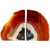 Pair Of Agate Polished Face Split Nodule Bookends.   SP16599SLF 
