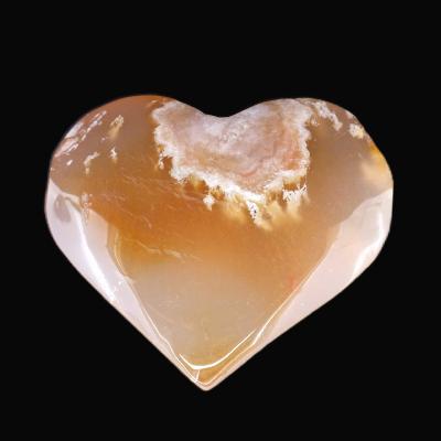 Flower Agate Gemstone Polished Heart Carving.   SP17551POL