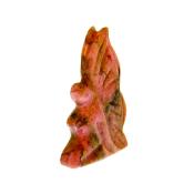 Kneeling Fairy Carved Figure in Rhodonite.    SPR15324POL
