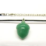 Acorn Pendant Necklace In Green Aventurine.   SPR15957PEND