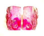 PAIR OF AGATE POLISHED FACE BOOKENDS.   SP14152SLF