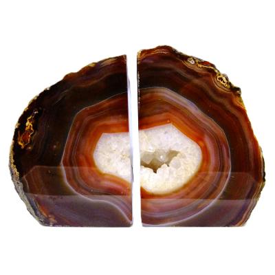 Pair Of Agate Polished Face Split Nodule Bookends.   SP16602SLF