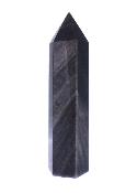 Fully Polished And Facetted Tower/ Point In Silver Sheen Obsidian.   SP17317POL
