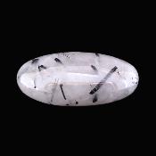 Tourmaline Crystals In Quartz Fully polished Oval Palm Stone.   SP17545POL